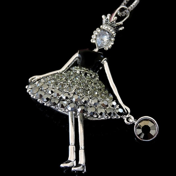 Princess Rhinestone Enamel Crown Pendant NWT - Picture 2 of 4